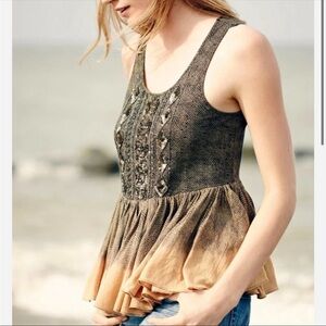 Anthropologie AKEMI + KIN Suva Swing Ombré  Sequin BeadedTank Top Size Small